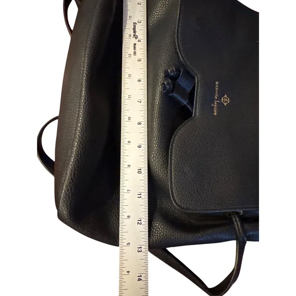 Nanette Lepore Black Faux Leather Backpack Purse Tote Convertible Bag Women's